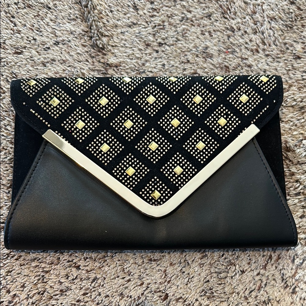 RSVP Black and Gold Geometric Clutch